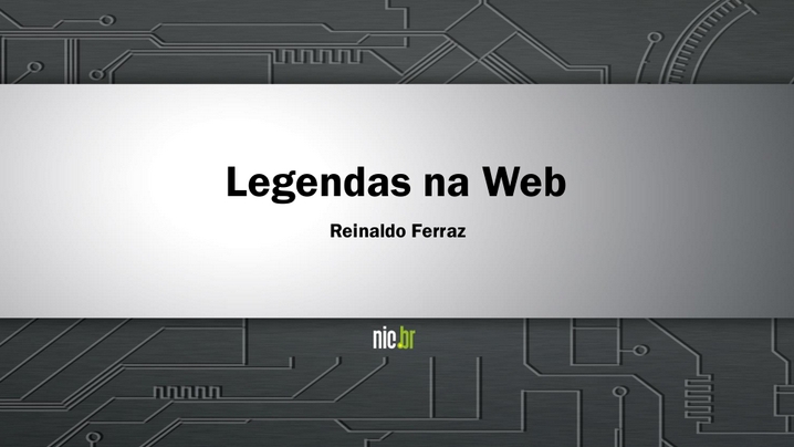 Capa da apresentação utilizada por Reinaldo na palestra.